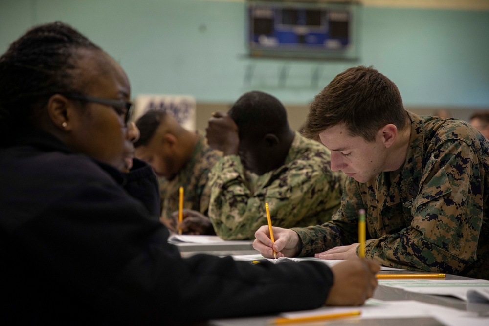 Hampton Roads Sailors take E-6 Navy-Wide Advancement Exam