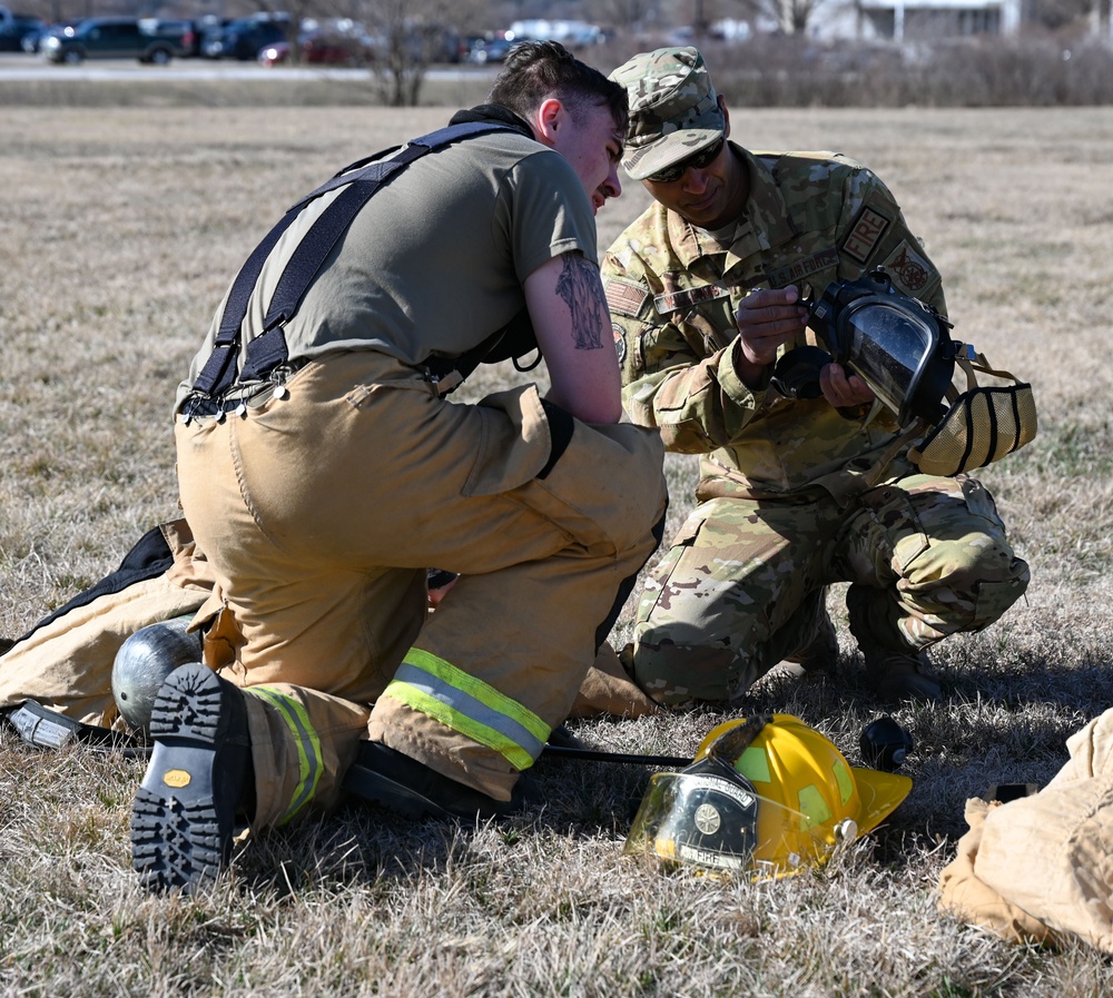 Guard Firefighters conduct live burn training