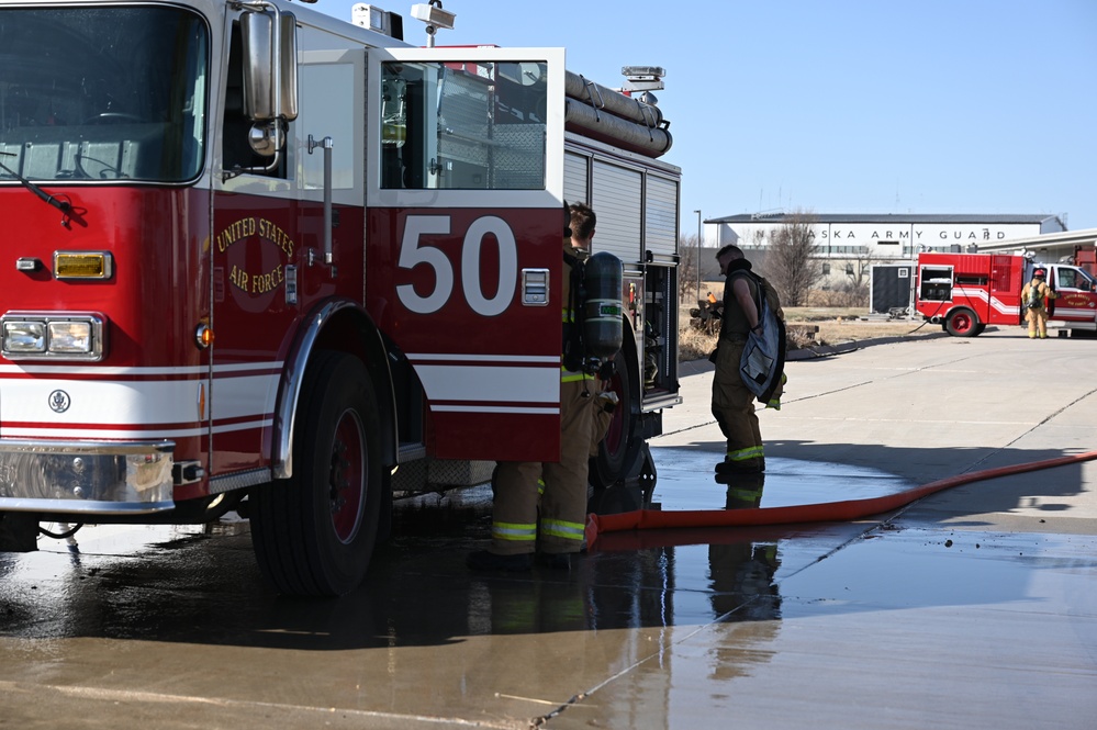 Guard firefighters conduct burn fire training