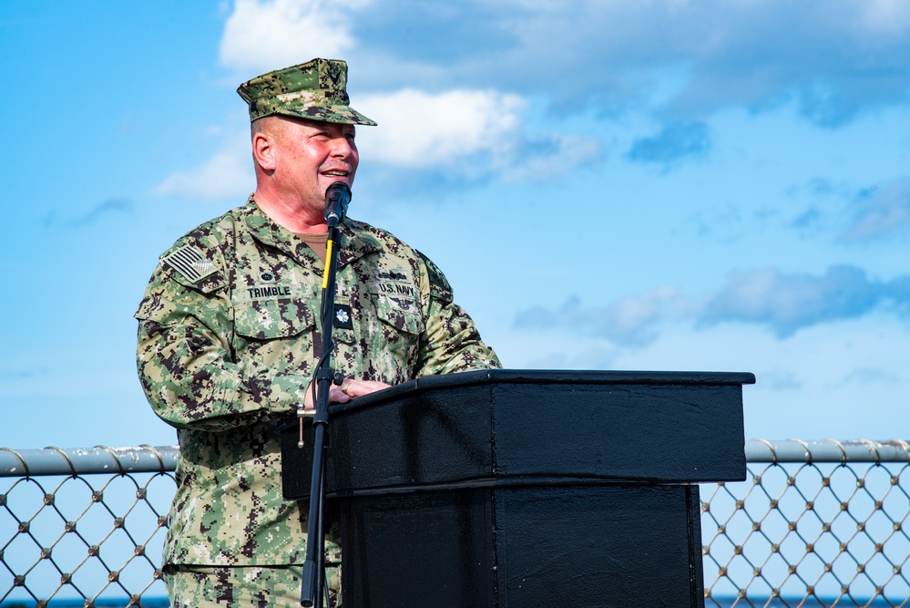 Rear Adm. Aiken Administers Oath of Enlistment aboard USS Delbert D. Black