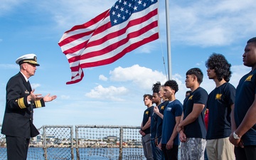 Rear Adm. Aiken Administers Oath of Enlistment aboard USS Delbert D. Black