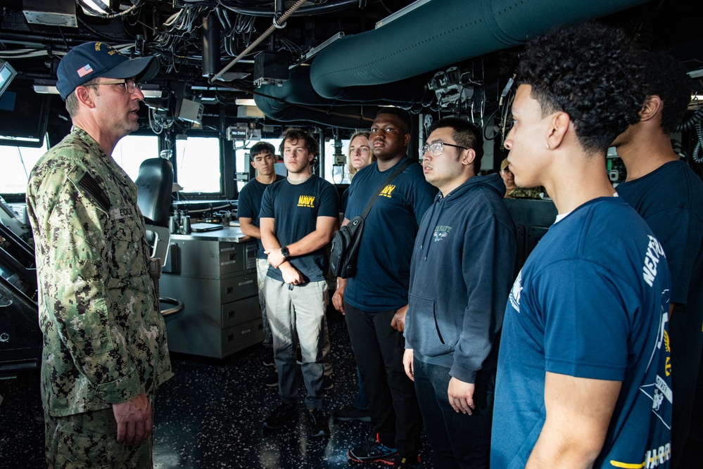 Rear Adm. Aiken Administers Oath of Enlistment aboard USS Delbert D. Black