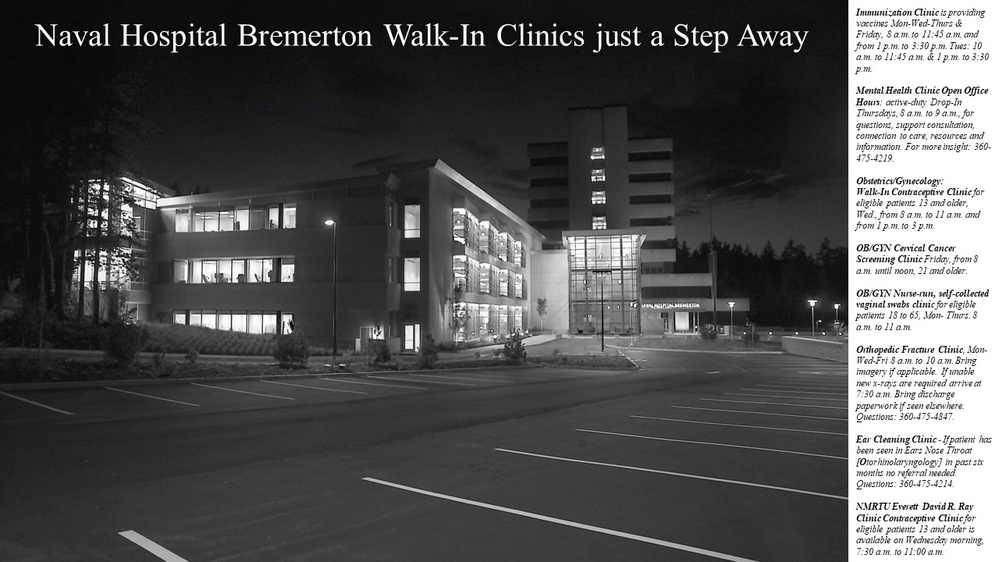 Naval Hospital Bremerton Walk-In Clinics just a Step Away