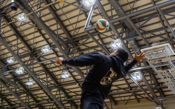 High Hitters: American and Japanese volleyball teams compete in U.S.-Japan volleyball tournament at Atago Sports Complex.