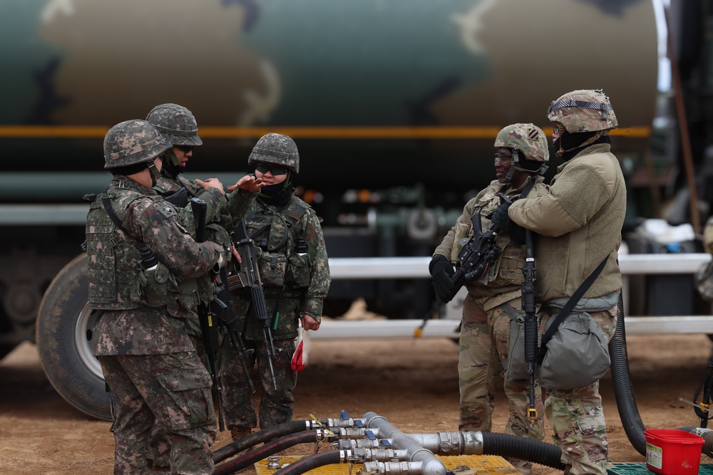 U.S. Soldiers and ROK soldiers train together, Freedom Shield 24