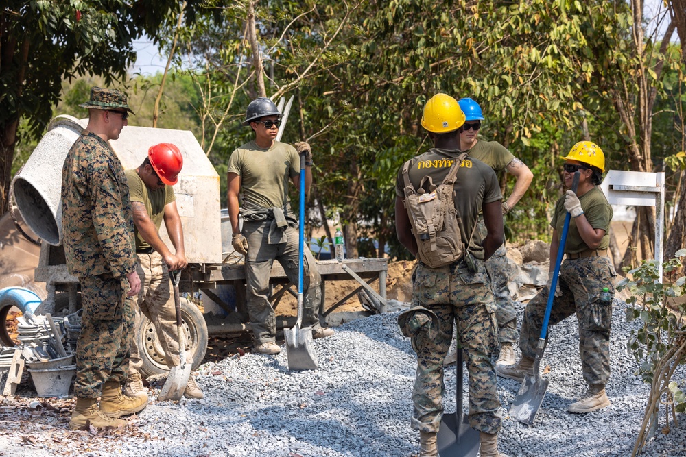 Cobra Gold 24; Marine Wing Support Squadron 171 leadership visit the Bhan Prakaet School