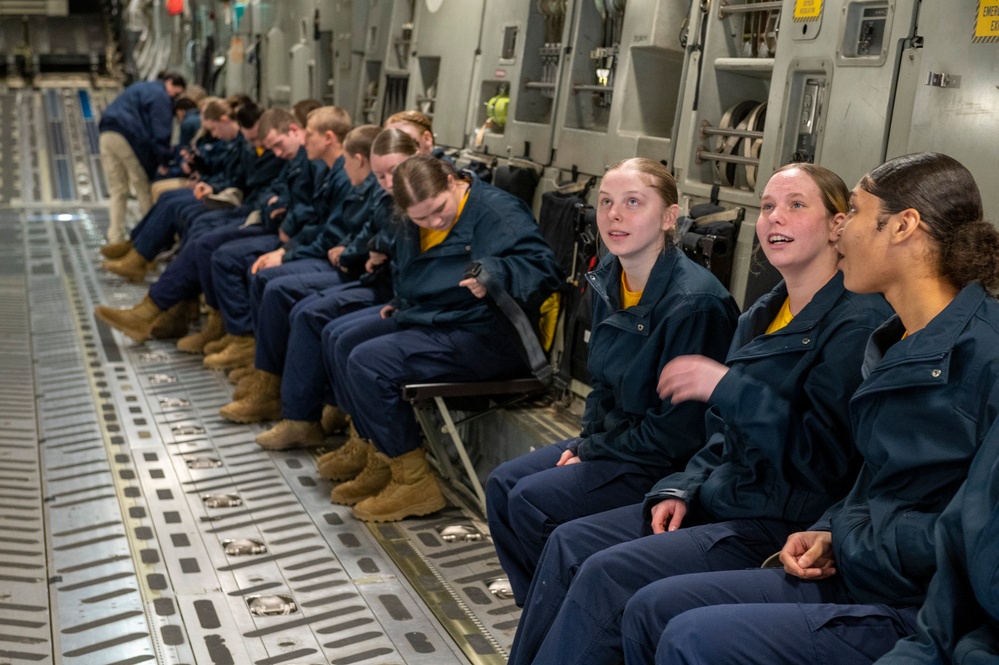 Mountaineer Challenge Academy cadets visit 167th, fly on C-17