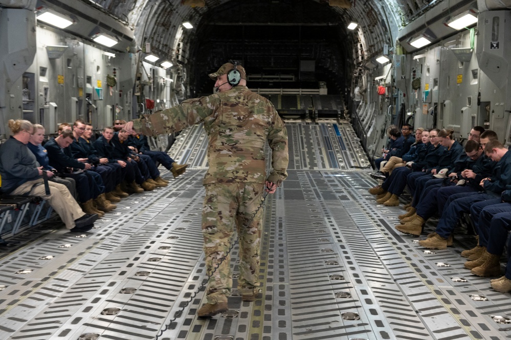 Mountaineer Challenge Academy cadets visit 167th, fly on C-17