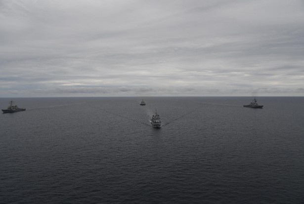 USS Savannah, USS Curtis Wilbur, USS Paul Hamilton, AND FS Prairial Sail Together in SOCAL OPAREA