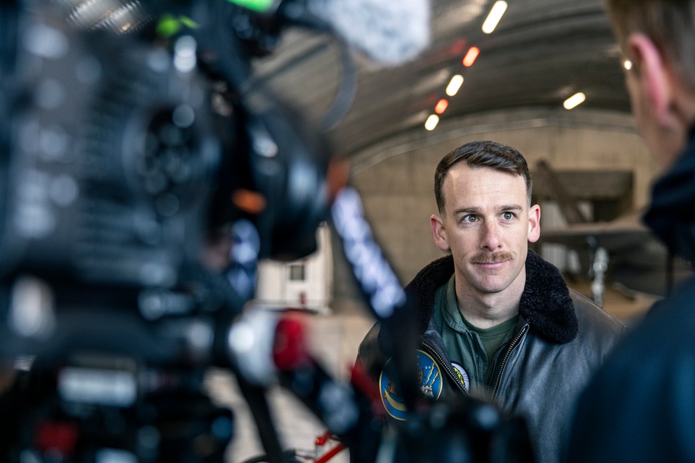 U.S. Marines with Marine Fighter Attack Squadron (VMFA) 542 and Royal Norwegian Air Force personnel participate in a media day