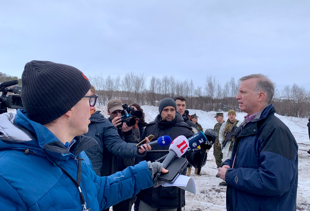 Under Secretary of the Navy Speaks With Media During Exercise Nordic Response