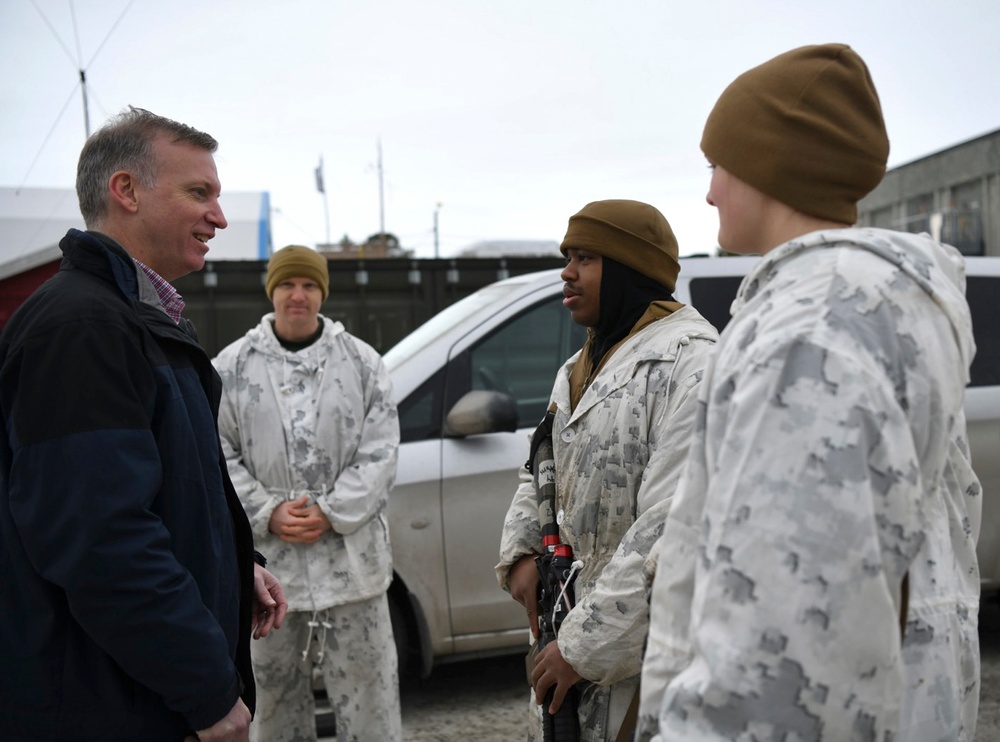 Under Secretary of the Navy Speaks With Marines Participating in Exercise Nordic Response