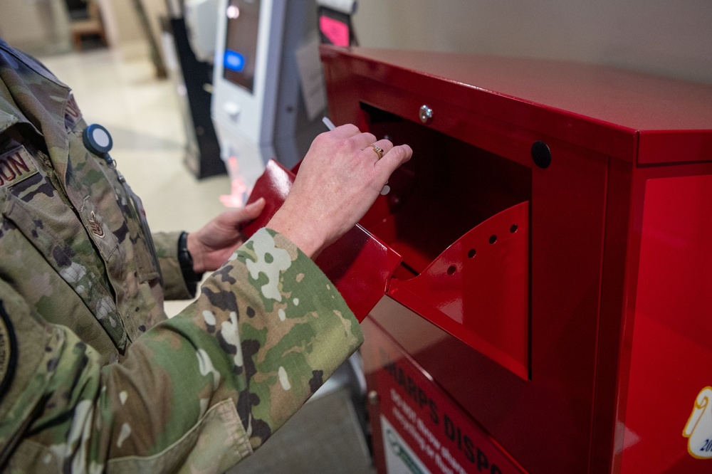 New sharps disposal containers keep patients, 20 MDG staff safe