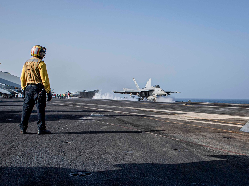 USS Dwight D. Eisenhower Conducts Flight Operations in the Red Sea