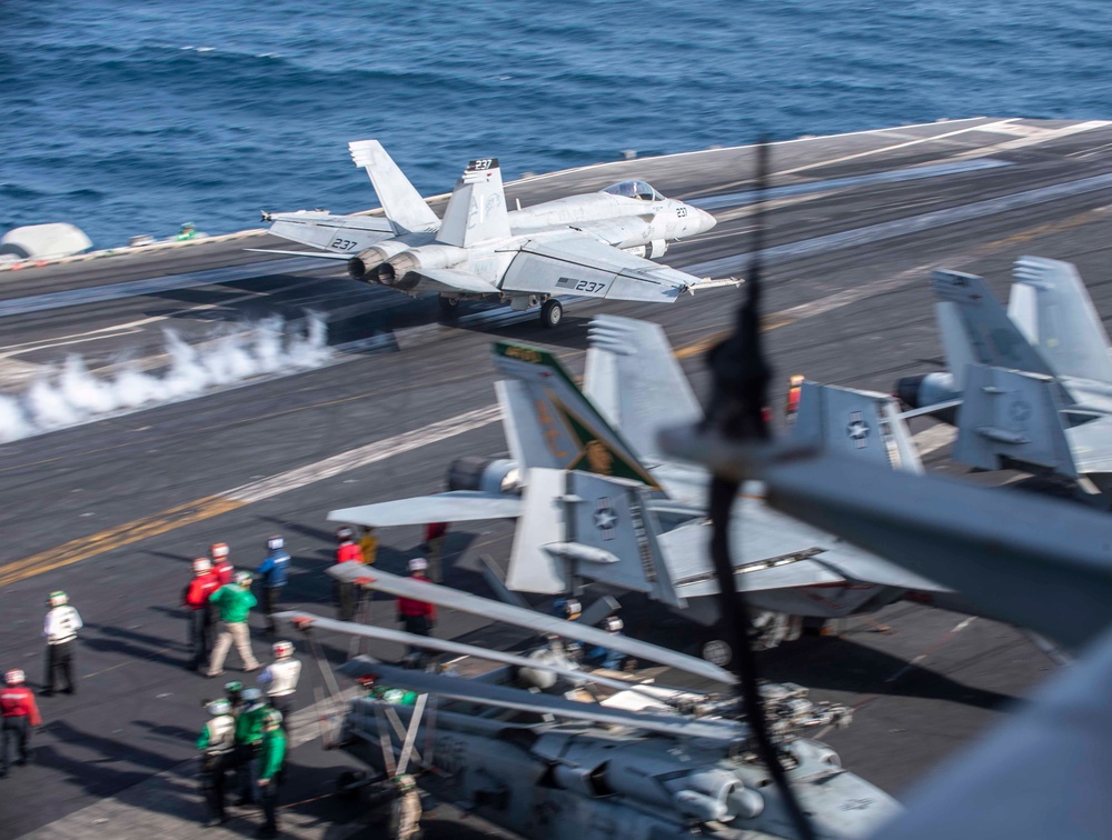 USS Dwight D. Eisenhower Conducts Flight Operations in the Red Sea