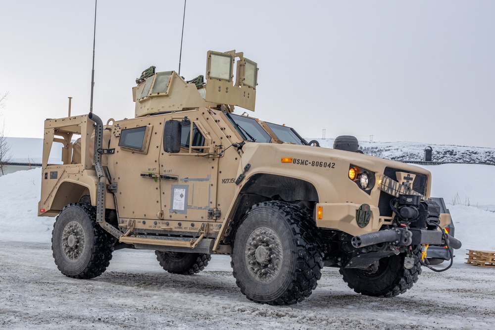 Exercise Nordic Response 24: U.S. Marines with Combat Logistics Battalion 6 conduct joint convoy operations with Norwegian soldiers