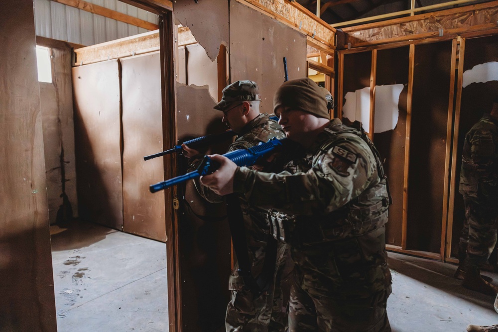 The 139th Security Forces Squadron engage in Close Quarters Battle Drills