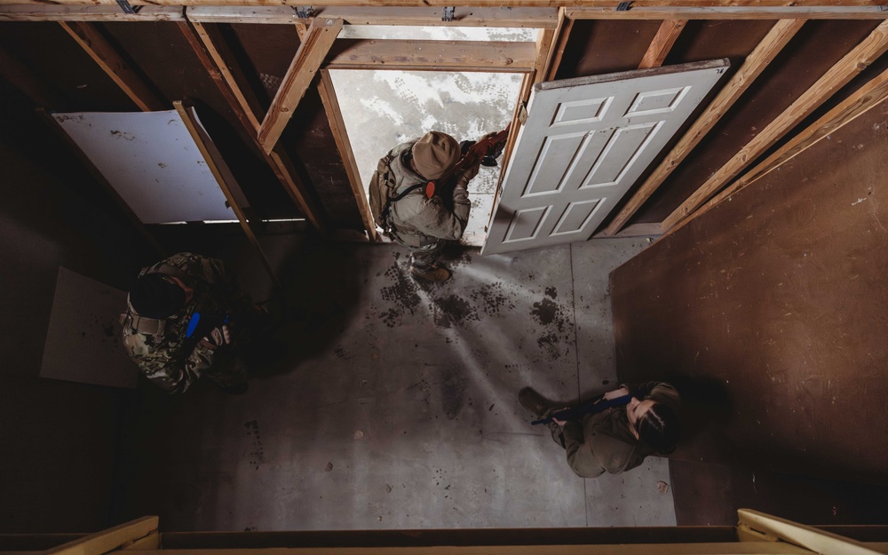 The 139th Security Forces Squadron engage in Close Quarters Battle Drills