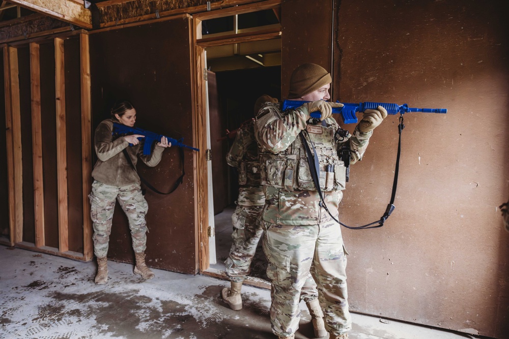 The 139th Security Forces Squadron engage in Close Quarters Battle Drills