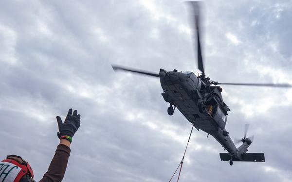 USS Dwight D. Eisenhower Conducts a Replenishment-At-Sea in the Red Sea
