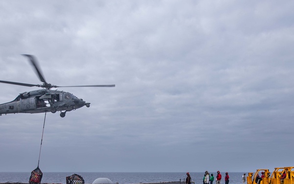 USS Dwight D. Eisenhower Conducts a Replenishment-At-Sea in the Red Sea