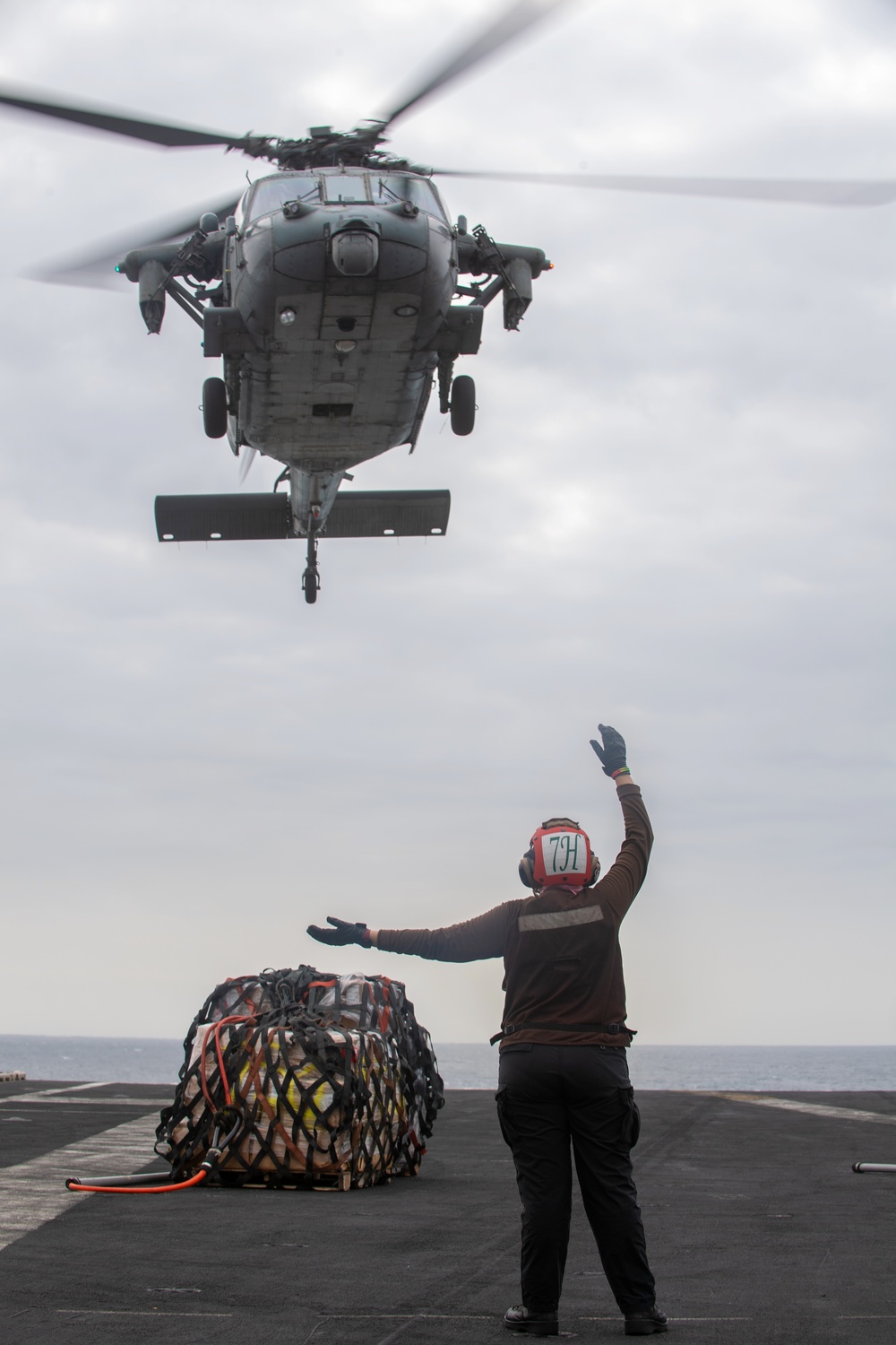 USS Dwight D. Eisenhower Conducts Vertical Replenishment with USNS Supply in the Red Sea