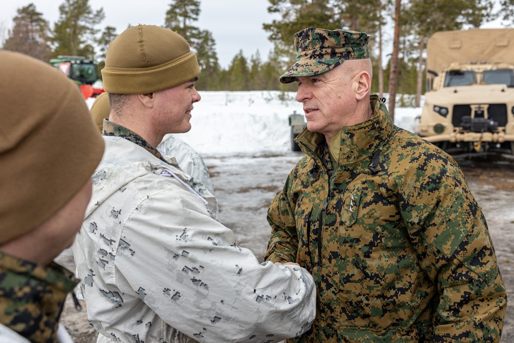 U.S. Marine Corps and Norwegian army leadership visit NATO service members during Exercise Nordic Response 24