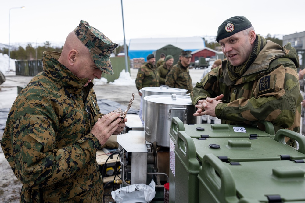 U.S. Marine Corps and Norwegian Army leadership visit NATO service members during Exercise Nordic Response 24