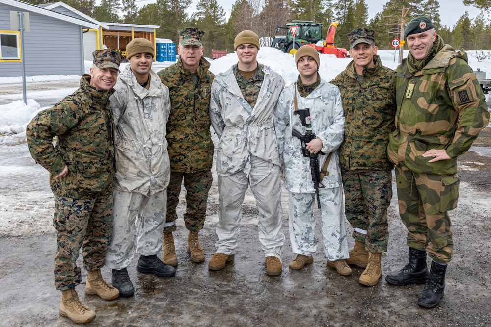 U.S. Marine Corps and Norwegian Army leadership visit NATO service members during Exercise Nordic Response 24