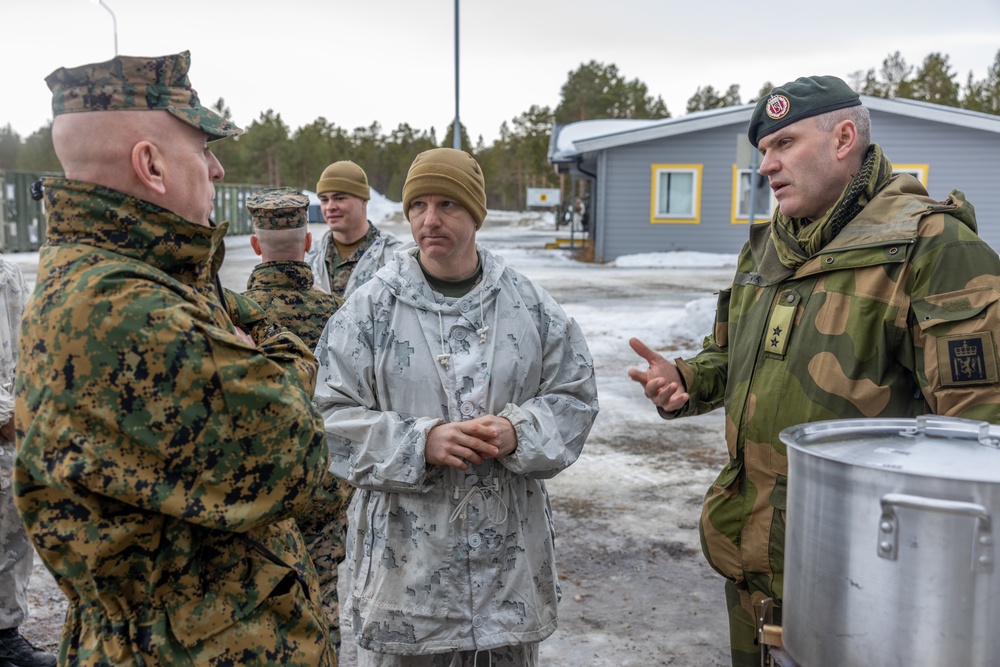 U.S. Marine Corps and Norwegian Army leadership visit NATO service members during Exercise Nordic Response 24