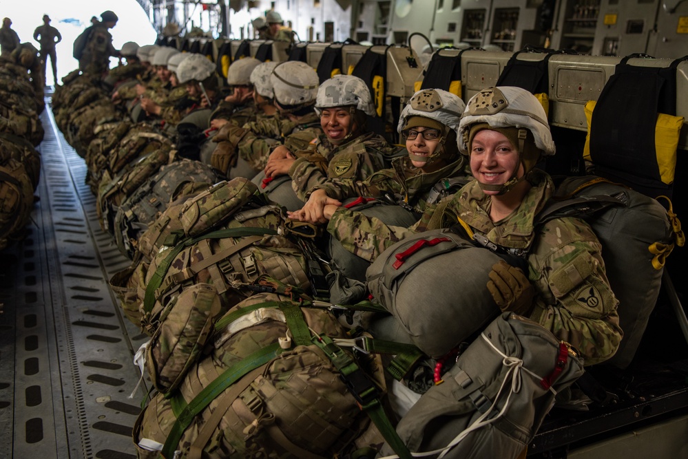 Paratroopers from 11th Airborne take part in all-women jump