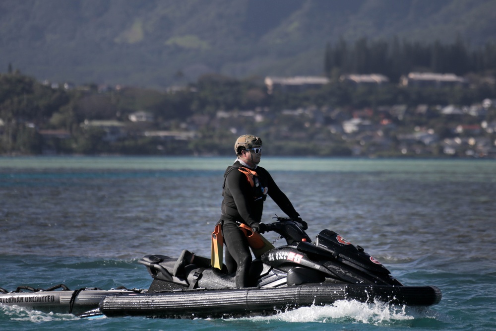 Lifeguards From across the Pacific region participate in a Rescue Watercraft Risk Technician Course