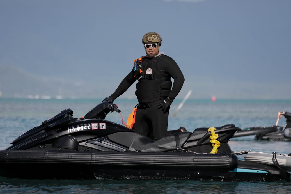 Lifeguards From across the Pacific region participate in a Rescue Watercraft Risk Technician Course