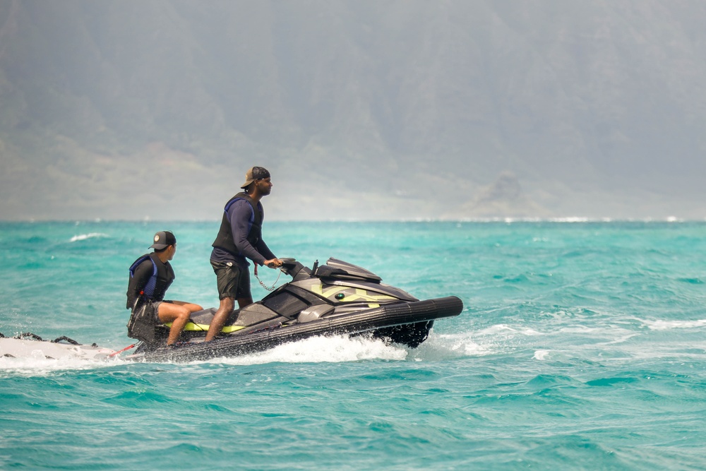 Lifeguards From across the Pacific region participate in a Rescue Watercraft Risk Technician Course