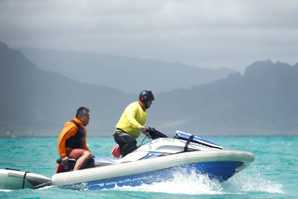 Lifeguards From across the Pacific region participate in a Rescue Watercraft Risk Technician Course