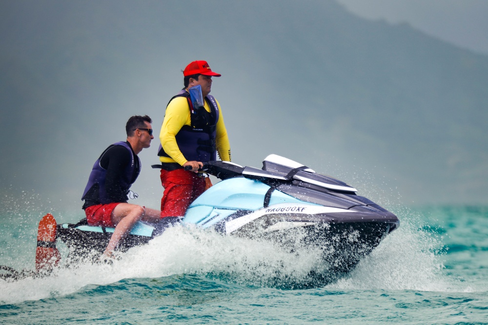 Lifeguards From across the Pacific region participate in a Rescue Watercraft Risk Technician Course