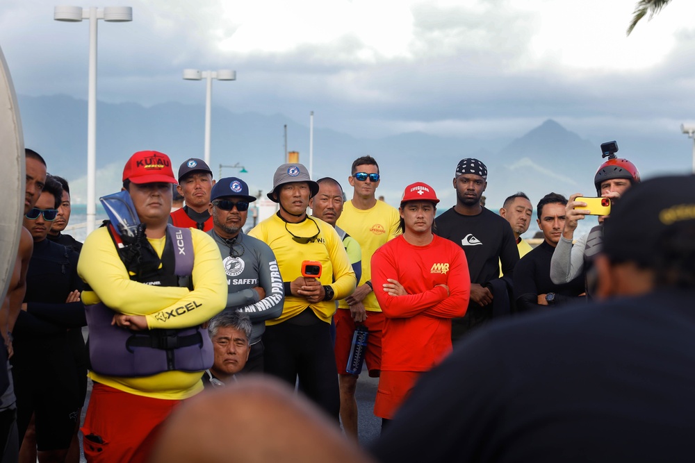 Lifeguards From across the Pacific region participate in a Rescue Watercraft Risk Technician Course