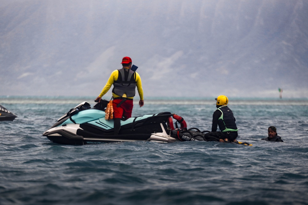Lifeguards From across the Pacific region participate in a Rescue Watercraft Risk Technician Course