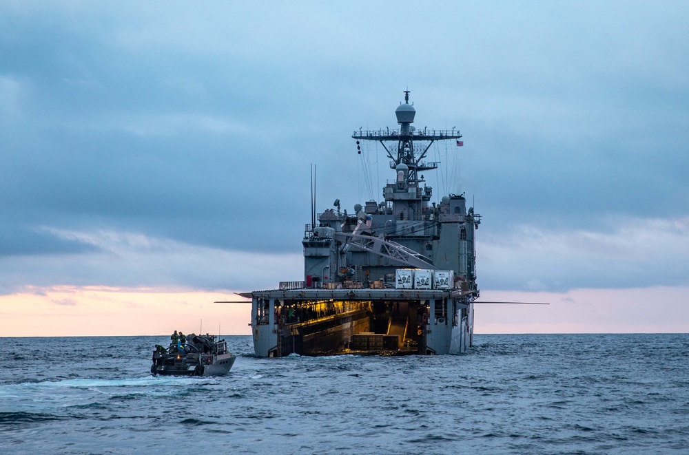 USS Gunston Hall conducts small boat operations in support of Steadfast Defender 24