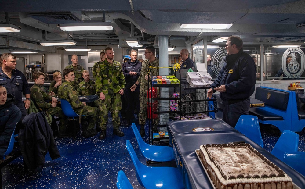 USS Gunston Hall celebrates Sweden joining NATO