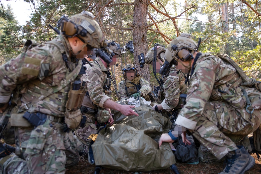 NATO Allies participate in a joint tactical combat and prolonged casualty care exercise during Trojan Footprint 24