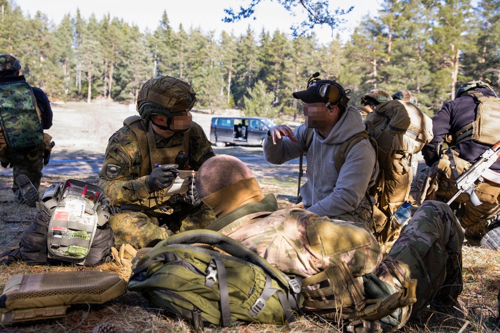 NATO Allies participate in a joint tactical combat and prolonged casualty care exercise during Trojan Footprint 24