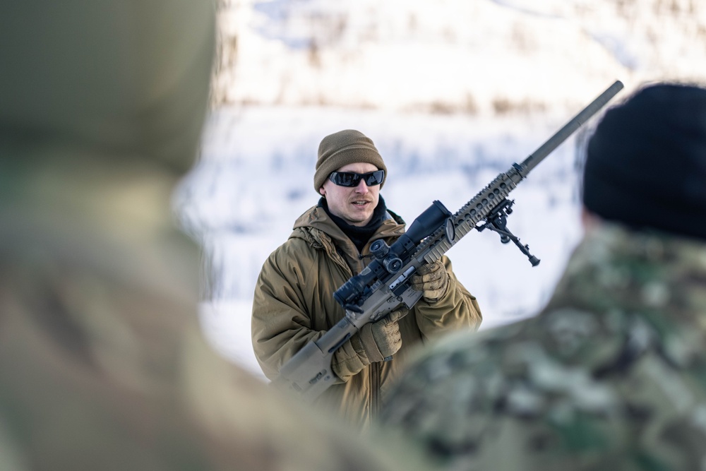 U.S. Marines work with allies during stand-off munitions disruption range in Norway