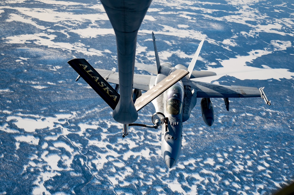 168th Wing refuels MCAS Cherry Point F/A-18s during Exercise Nordic Response 24