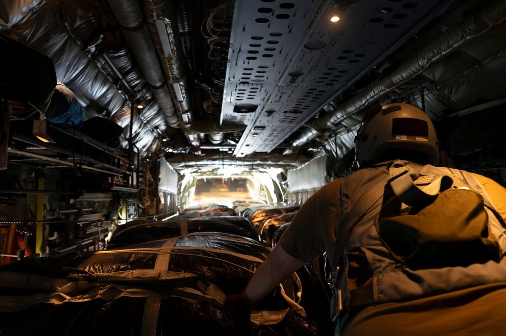 AFCENT C-130s conduct humanitarian assistance airdrops over Gaza