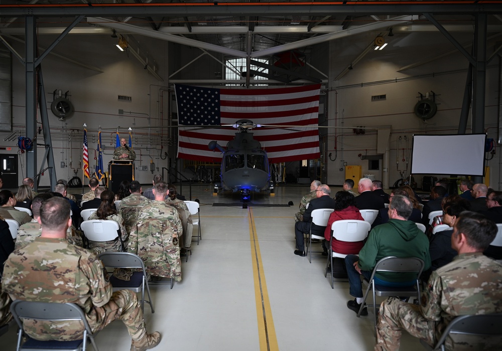 Malmstrom celebrates arrival of its first Grey Wolf helicopter