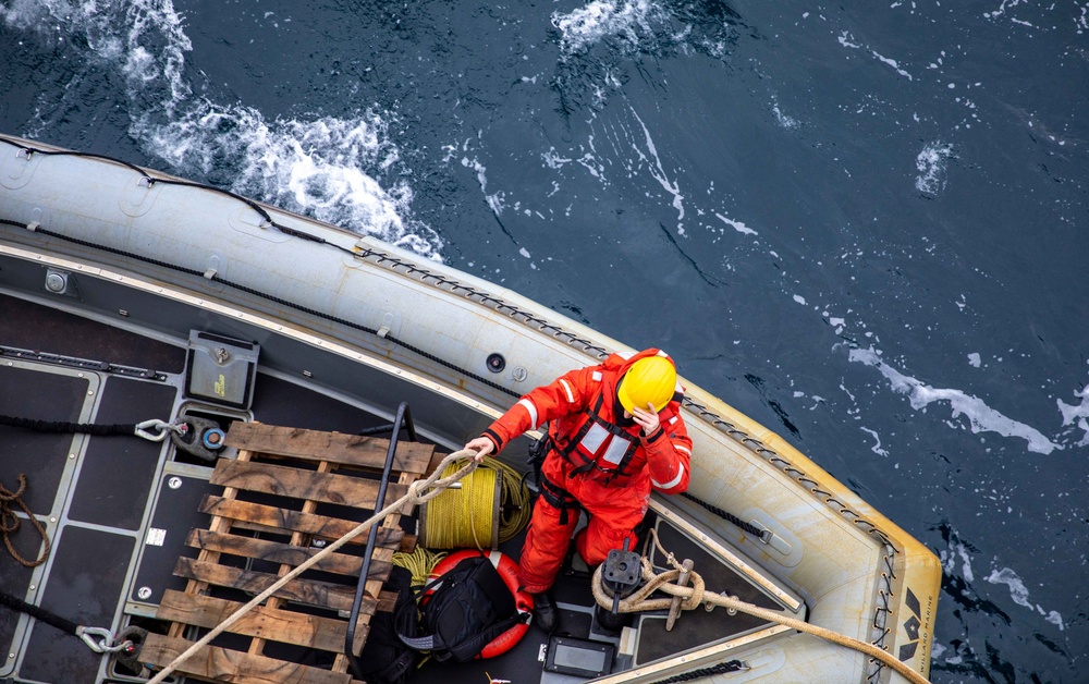 USS Gunston Hall conducts small boat operations in support of Steadfast Defender 24