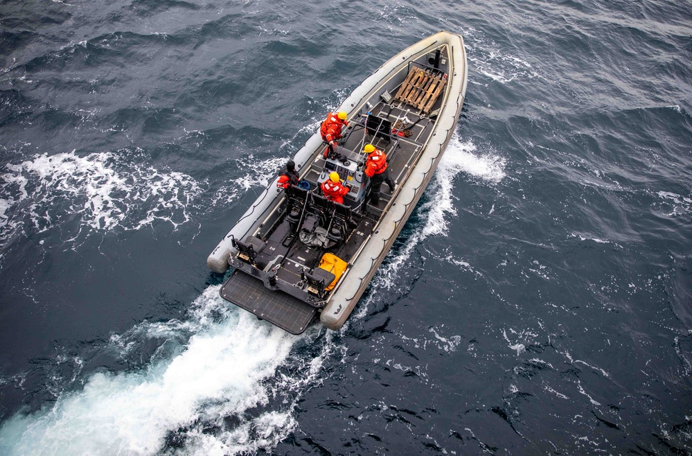 USS Gunston Hall conducts small boat operations in support of Steadfast Defender 24