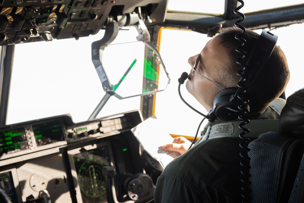 U.S. Marines with Marine Aerial Refueler Transport Squadron (VMGR) 252 conduct flight operations over Norway during Exercise Nordic Response 24