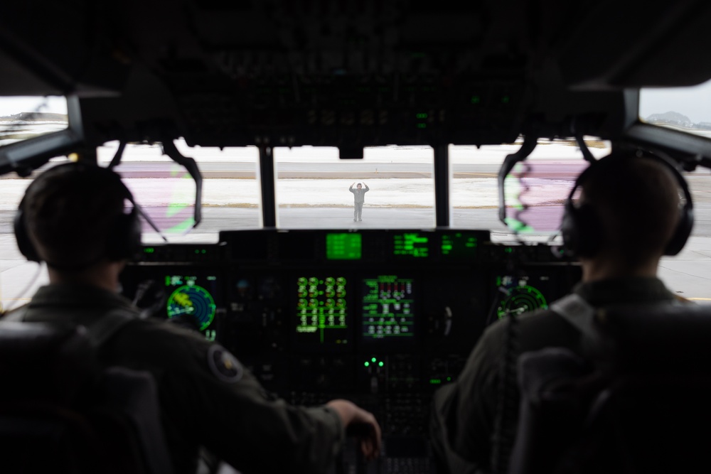 U.S. Marines with Marine Aerial Refueler Transport Squadron (VMGR) 252 conduct flight operations over Norway during Exercise Nordic Response 24